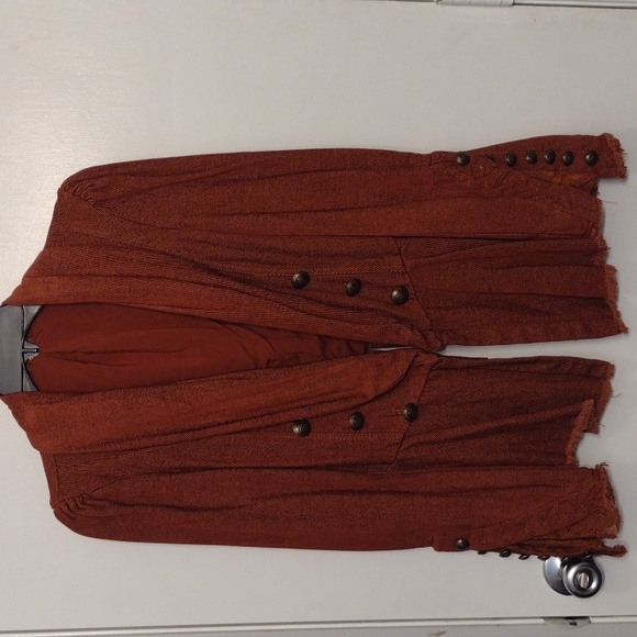 NEW Free People Taracatta Rust Orange Bohemian Gypsy Blazer Jacket size … - Picture 1 of 15